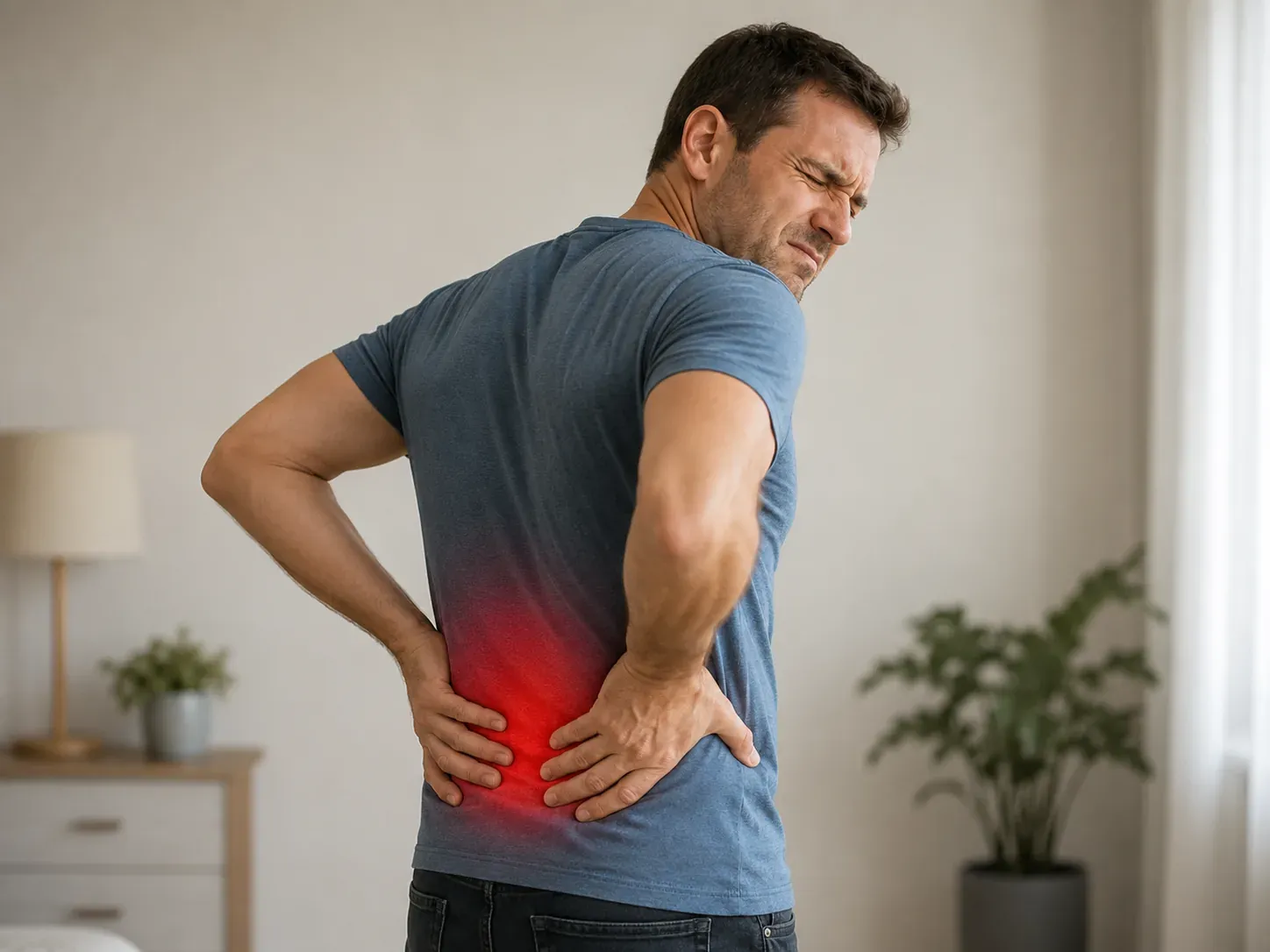 Back pain in Utah — man holding his painful lower back