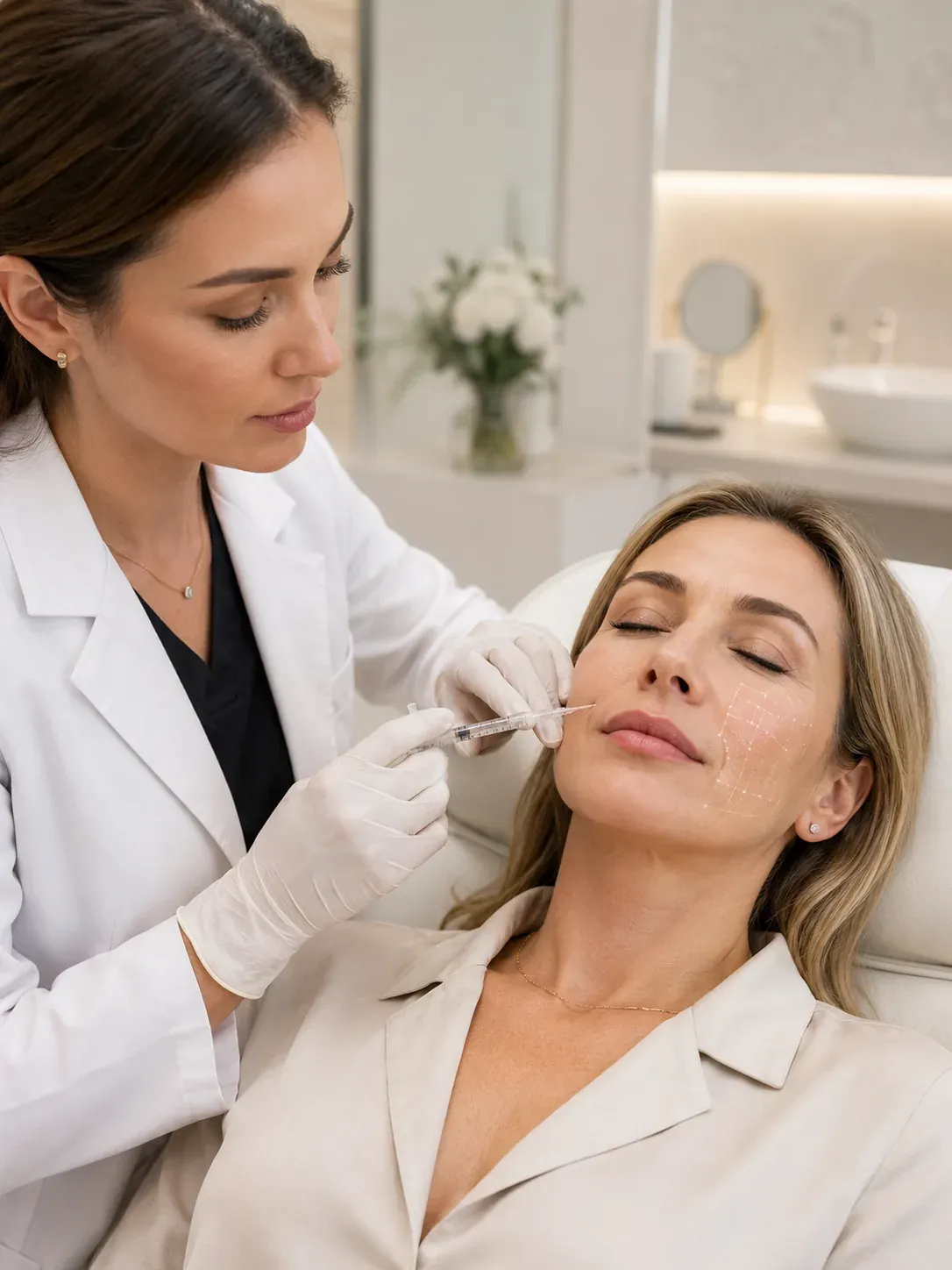 Dermal fillers in Utah — woman receiving a facial filler injection