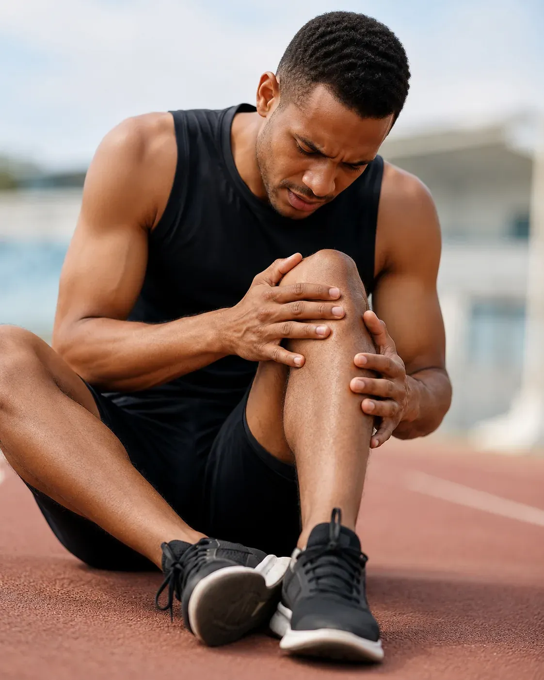 Knee osteoarthritis in Utah — athlete holding a painful knee