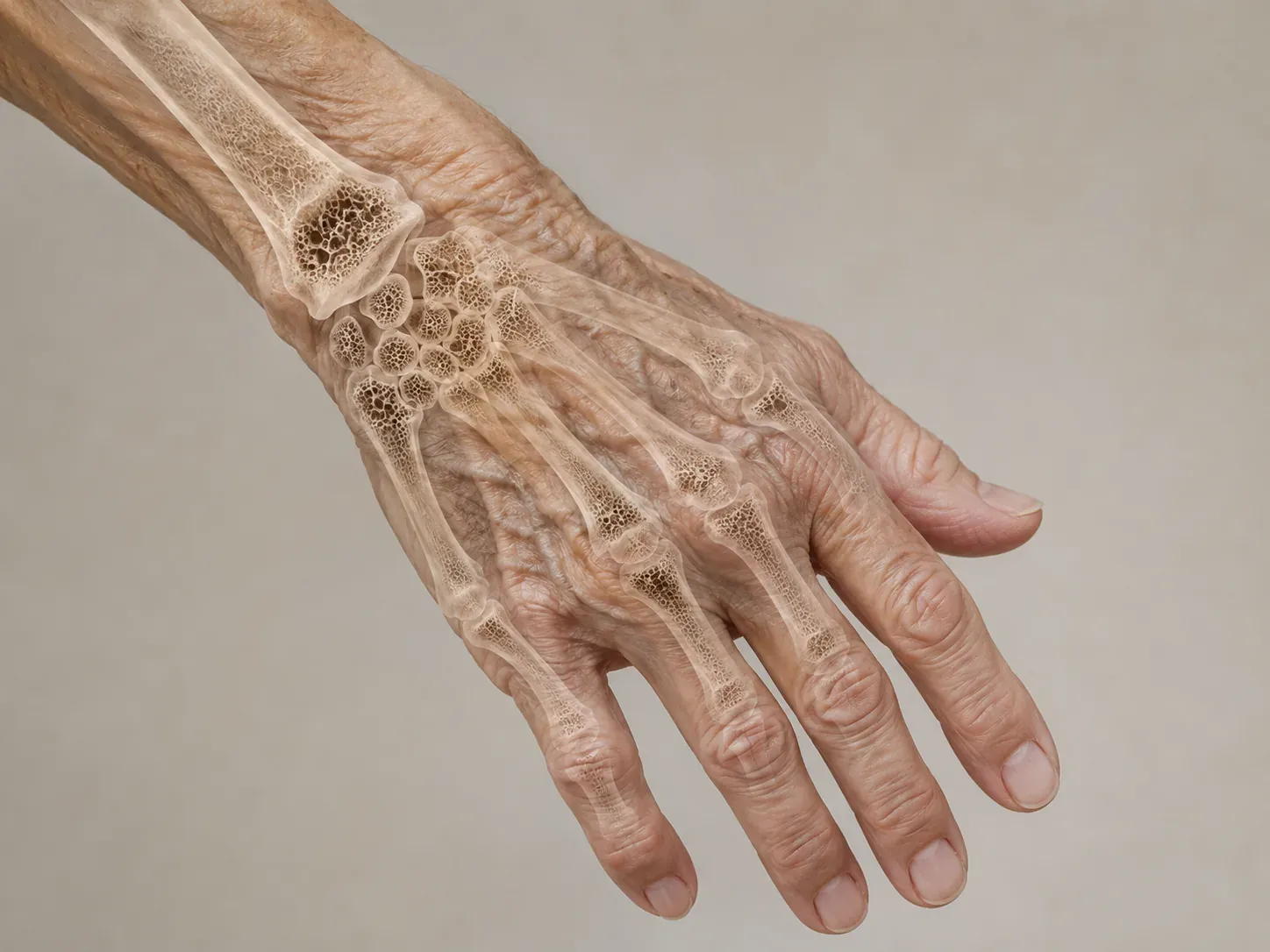Osteoarthritis in Utah — aging hand showing joint and bone structure